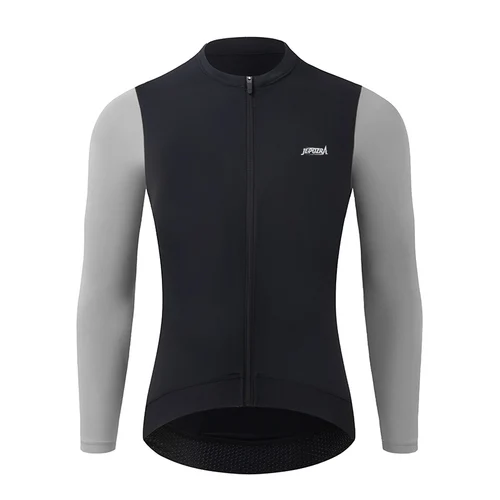 JEPOZRA 남성용 산악 자전거 저지, 긴 소매 MTB 사이클링 저지, 주머니가 달린 풀 지퍼, 통기성 빠른 건조 자전거 의류