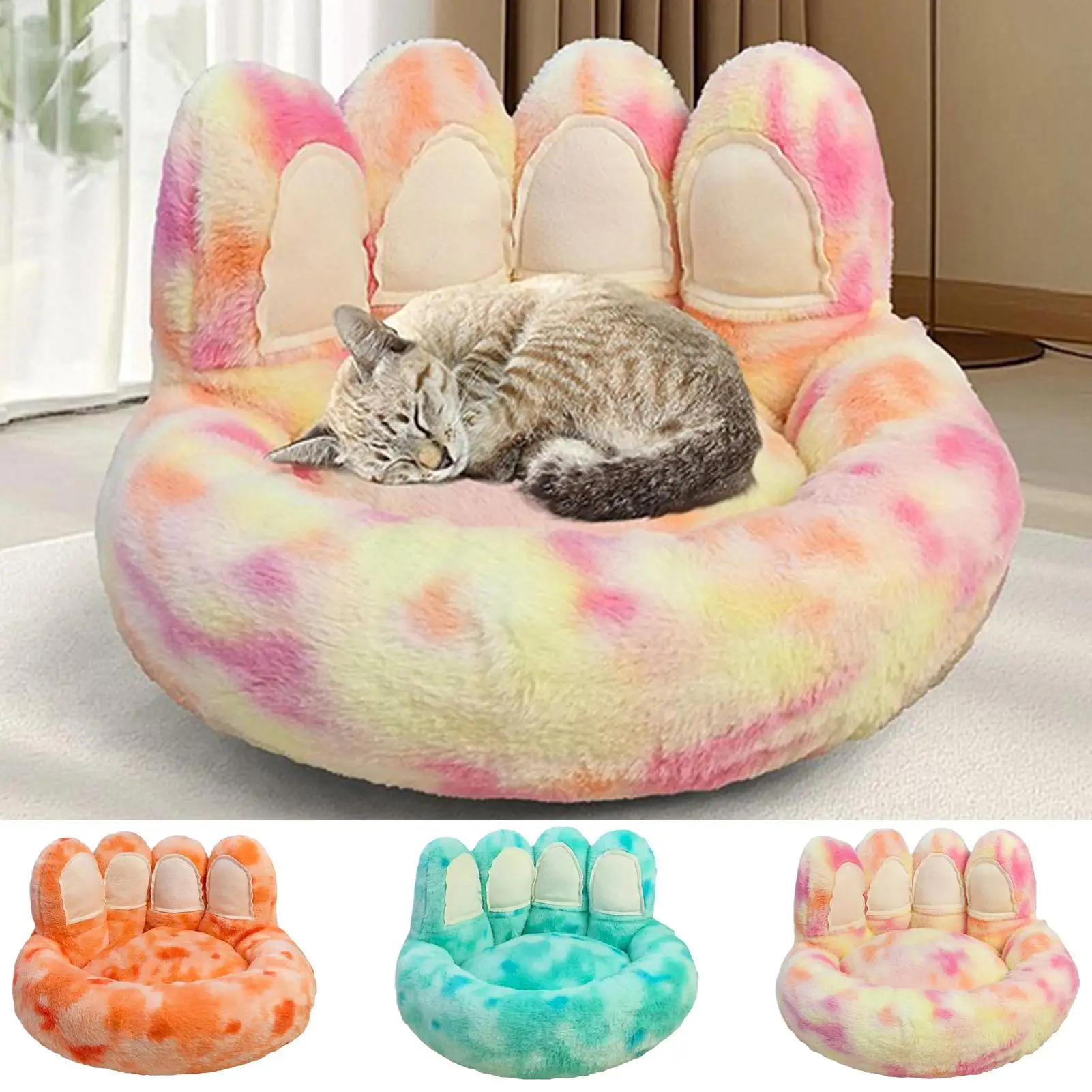 

Кровать для собак, мягкие успокаивающие кровати для кошек с противоскользящим дном, успокаивающий сон, согревающий диван, диван, гнездо, мебель для ящика