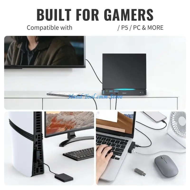 H37F High Performances USB3.0 Hubs With 4 Port For Gamers And Professionals Using Or Laptop