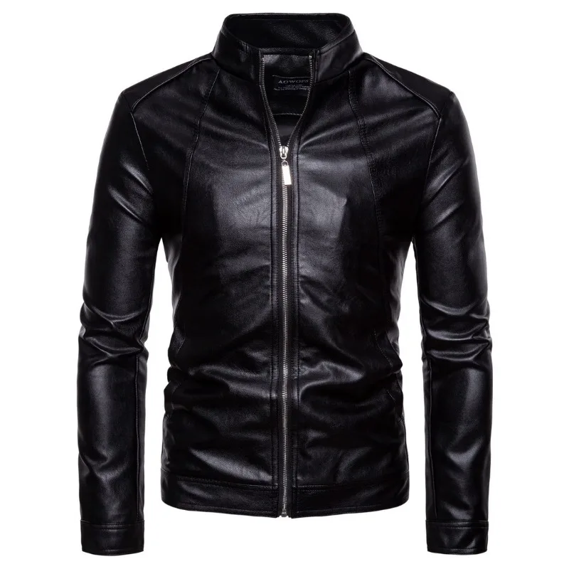 

Autumn New Foreign Trade Boutique Standing Collar Men's Motorcycle Leather Clothes Washed PU Leather Jackets