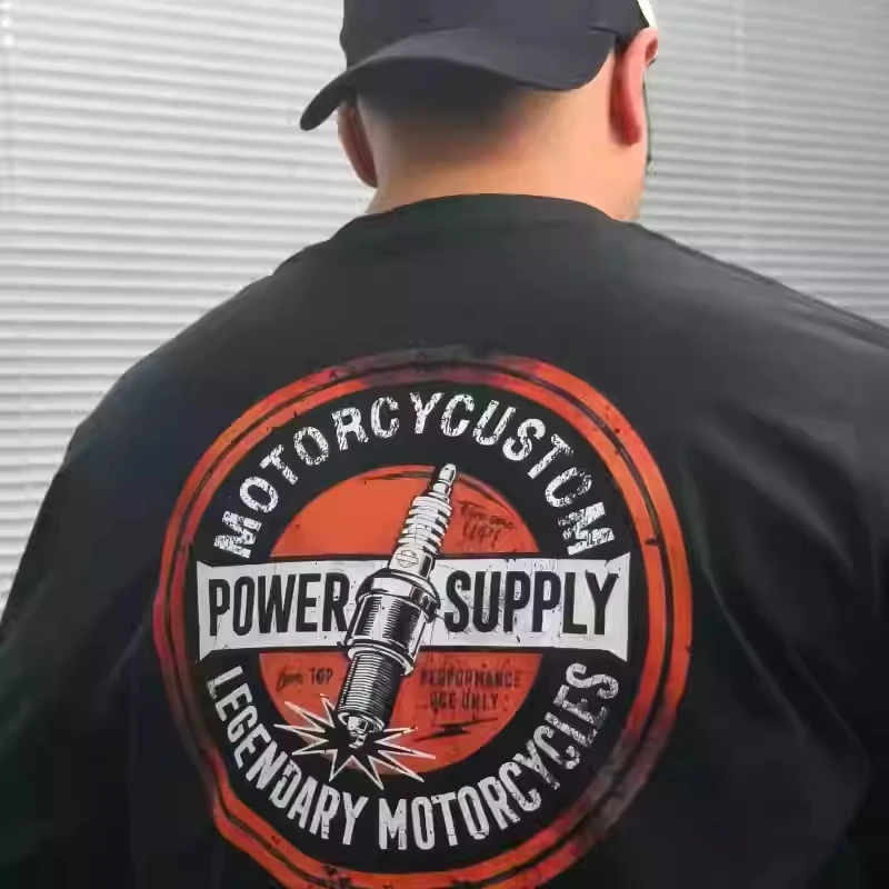 T-shirt a maniche corte stampate in puro cotone stile artistico americano retrò estivo, autunno e inverno per uomo e donna