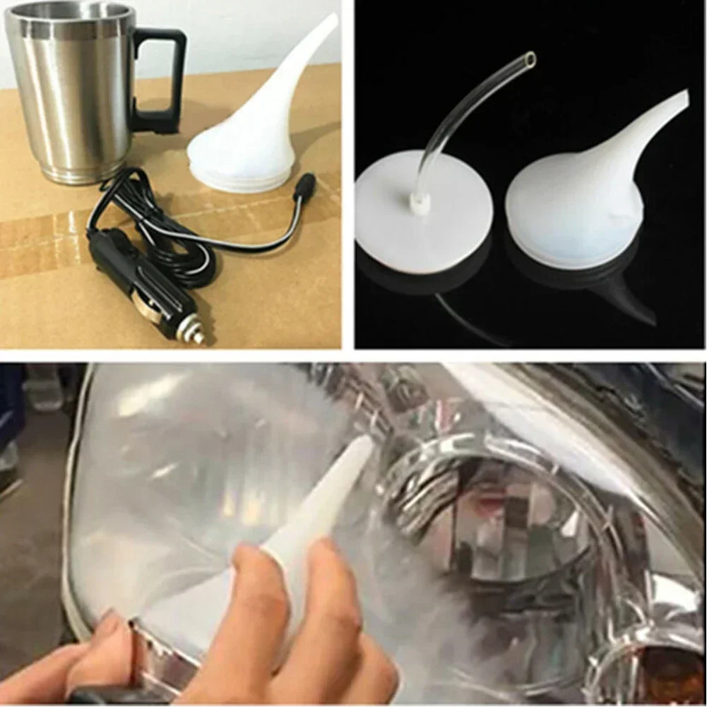 Car Headlight Lens Restoration Kit Atomizer Refurbishment Spray Cup Tool+2* Lids Headlight Refurbished Heating Tools 12V 60W