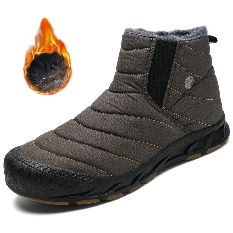 

2025 Winter Men Boots Waterproof Shoes for Men Slip on Ankle Boots Keep Warm Snow Shoes Ankle Boots Couple Shoes Women Boots