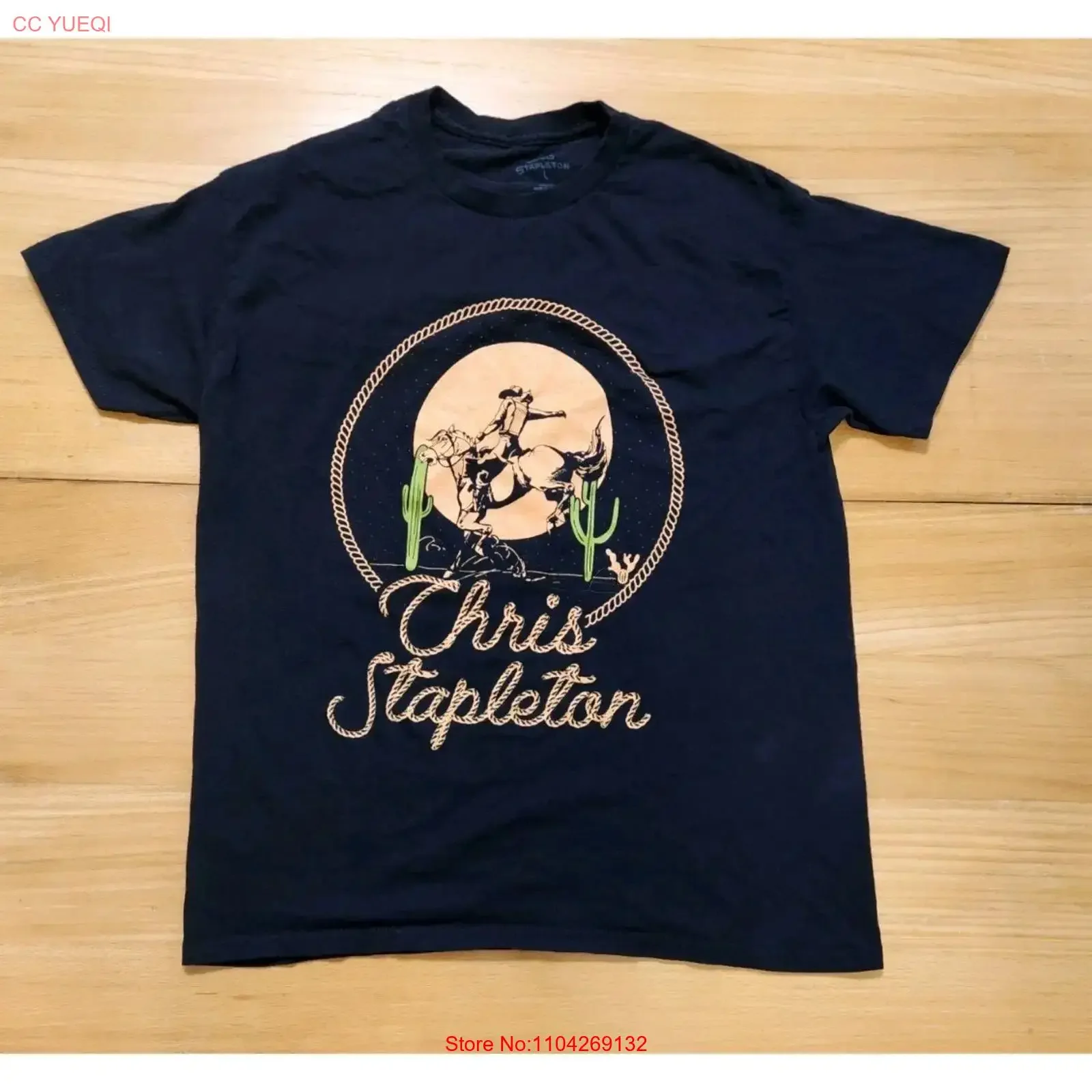 Official Chris Stapleton T Shirt Black Adult Large Rodeo Cowboy Country Music vintage Washed Soft Breathable streetwear Unisex