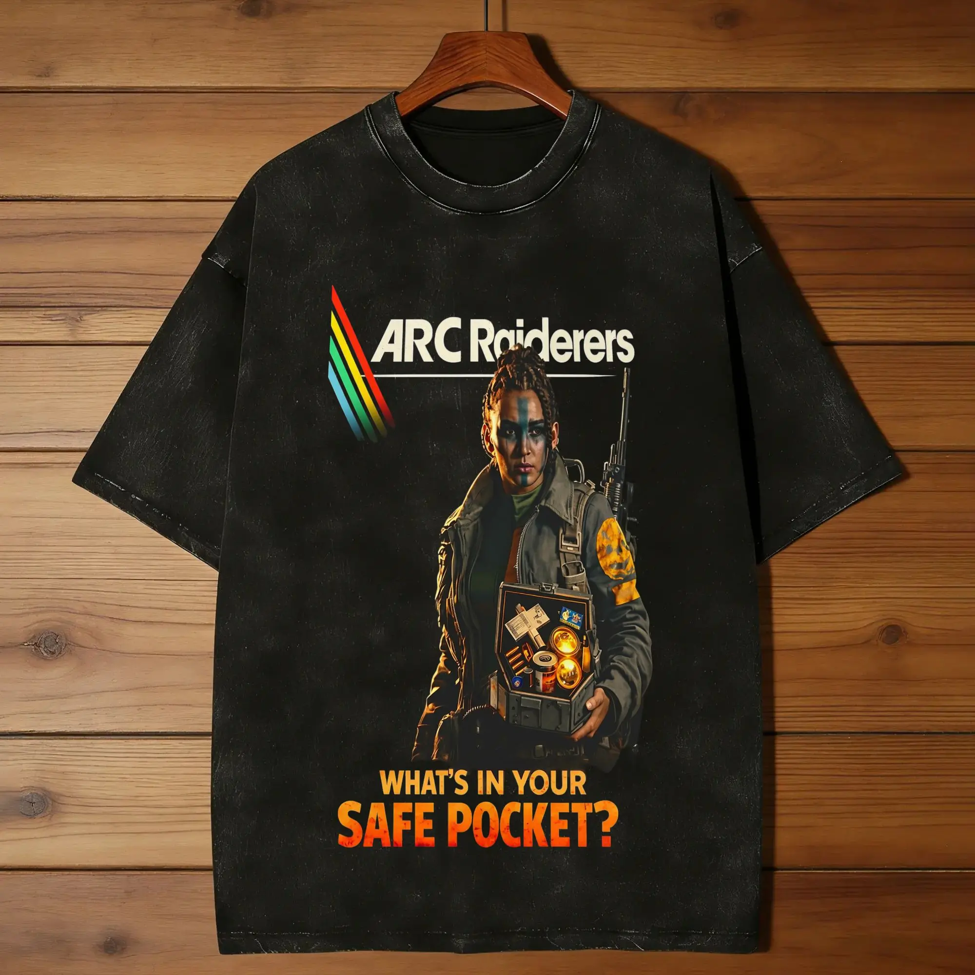 Arc Raiders What's in your safe pocket T-Shirt  Hipster T-Shirts Short Sleeve Tops Summer Casual Round Neck Plus Size Top Tees
