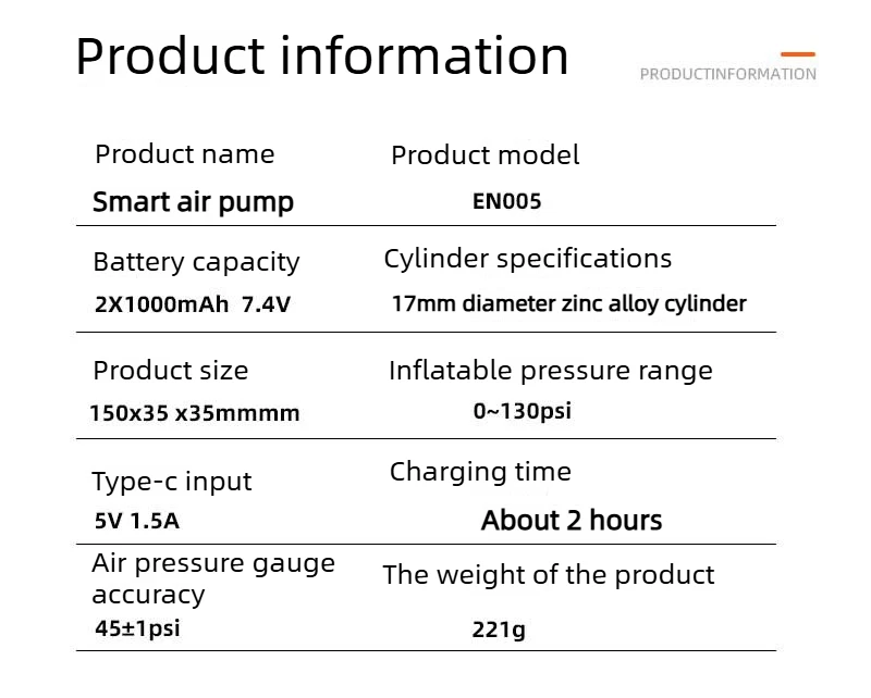 ENLEE Neuer Intelligenter Tragbarer Luftkompressor Kabelloser Elektrischer Reifenfüller Digitaler Druckmesser Fahrrad- und Motorrad-Reifenfüller – Detail 4