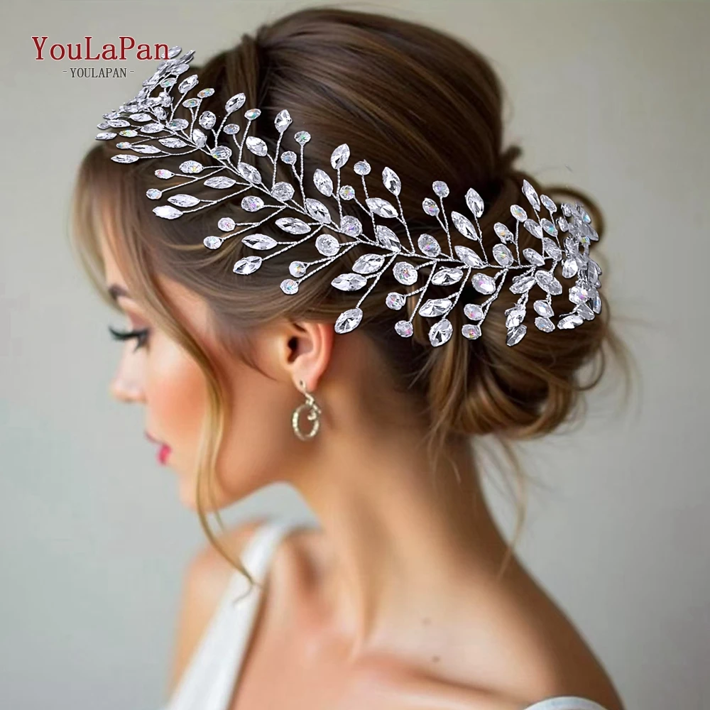 

TOPQUEEN Bridal Wedding Rhinestone Headband Jewelry Hair Accessories Handmade Crystal Crown Headress Banquet Party Gift HP799