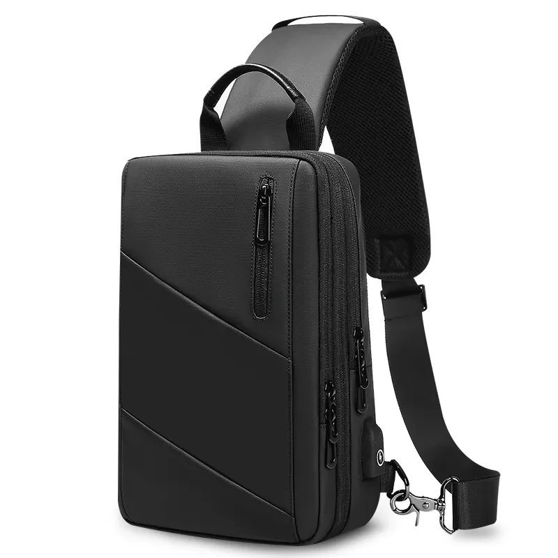 EURCOOL Borsa a tracolla da uomo con ricarica USB Borsa da viaggio idrorepellente a mano Borsa a tracolla casual Borse da uomo сумки на п gandч®