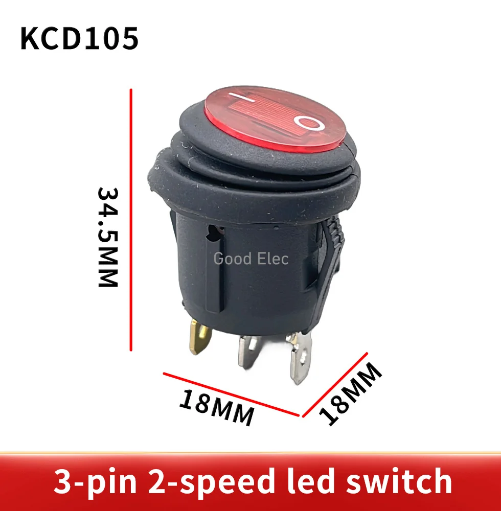 5pcs On/Off 12V DC 25A 220V AC 6A Rocker Switch IP65 Waterproof 3Pin SPST LED illuminated Hot Sale Low Price Light Switch FY