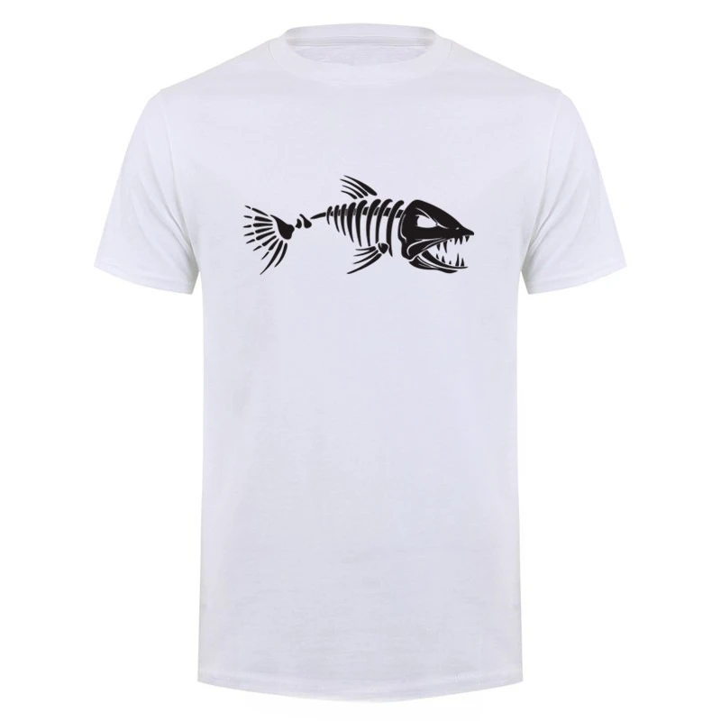HOT SALE Fish Bone Fishbone Summer Men's Clothing Oversized T-shirt Short Sleeve Fishing Fisherman Cotton Fitness T Shirt
