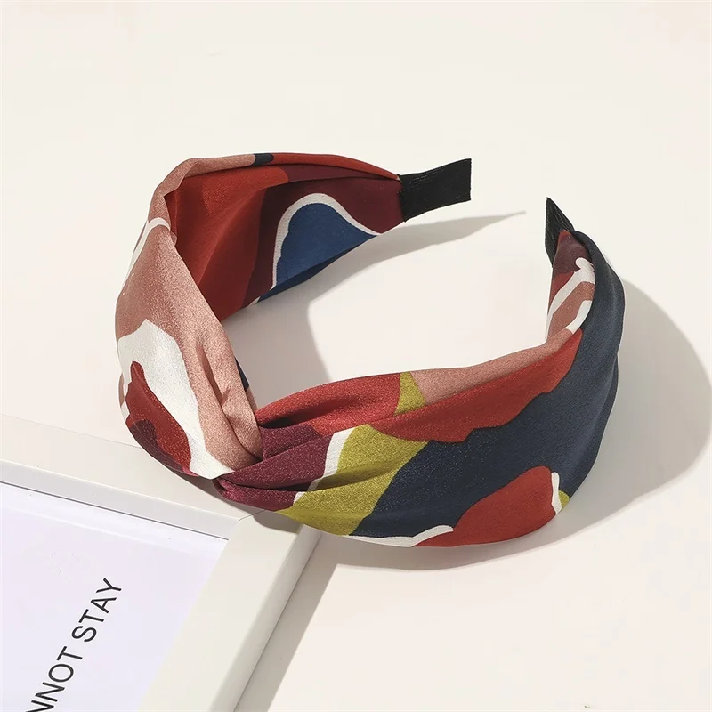 Fashion Headband Cross Broadside Hair Bands Women Elegant Flower Pattern Hair Hoop Bezel Headbands Hair Bands Hair Accessories