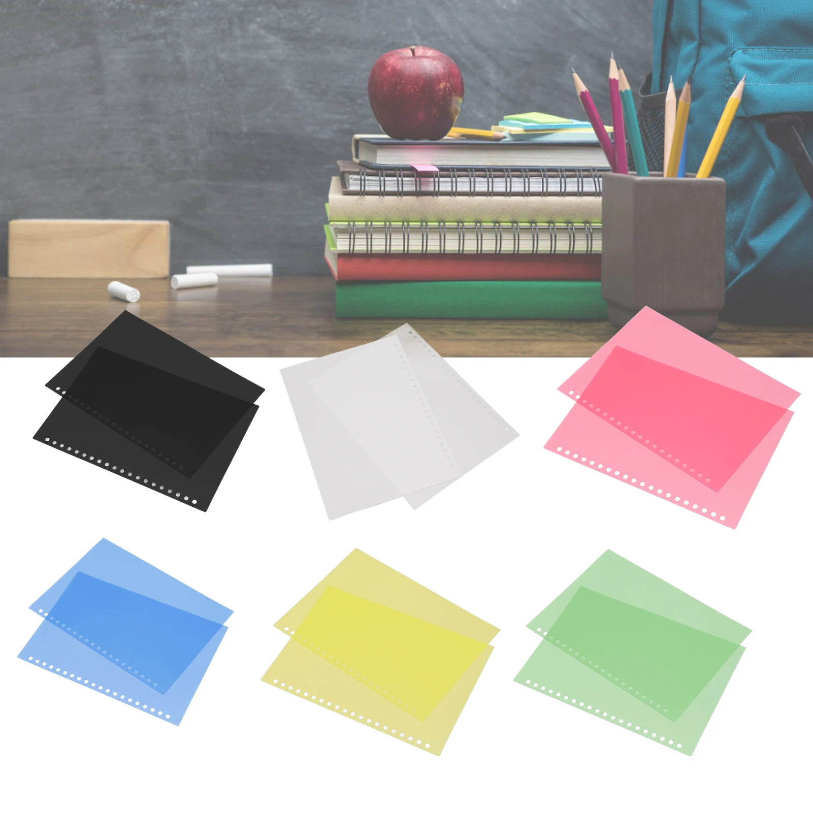 【New】50PCS Binding Presentation Cover Sheet Protector Paper Binding Cover Matte  20 Holes PP Plastic for Presentation