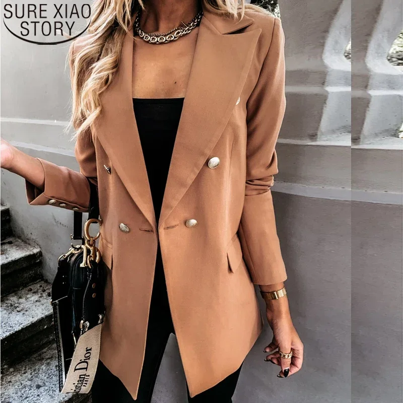 Frauen Jacke Büro Dame Anzug Mantel Herbst Winter neue Mode Blazer und Jacken schicke Knopf Damen elegante Outwear