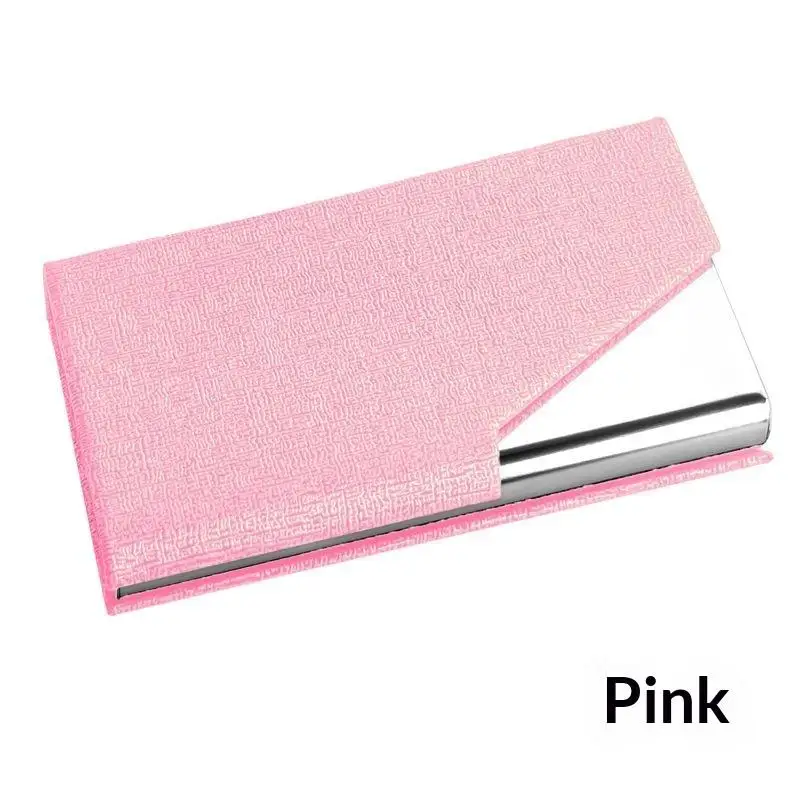 Hochwertiger Visitenkartenhalter aus PU-Leder und Metall, schlankes Design, verschiedene Farben, perfekt für den täglichen Gebrauch im Büro. – Detail 7