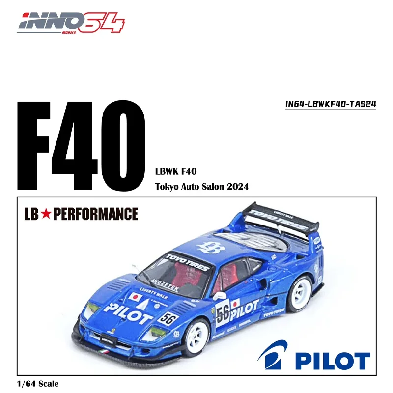 INNO 1/64 LBWK F40 TOKOYO 자동차 살롱 2024 합금 장난감, 자동차 다이캐스트 금속 모델 선물