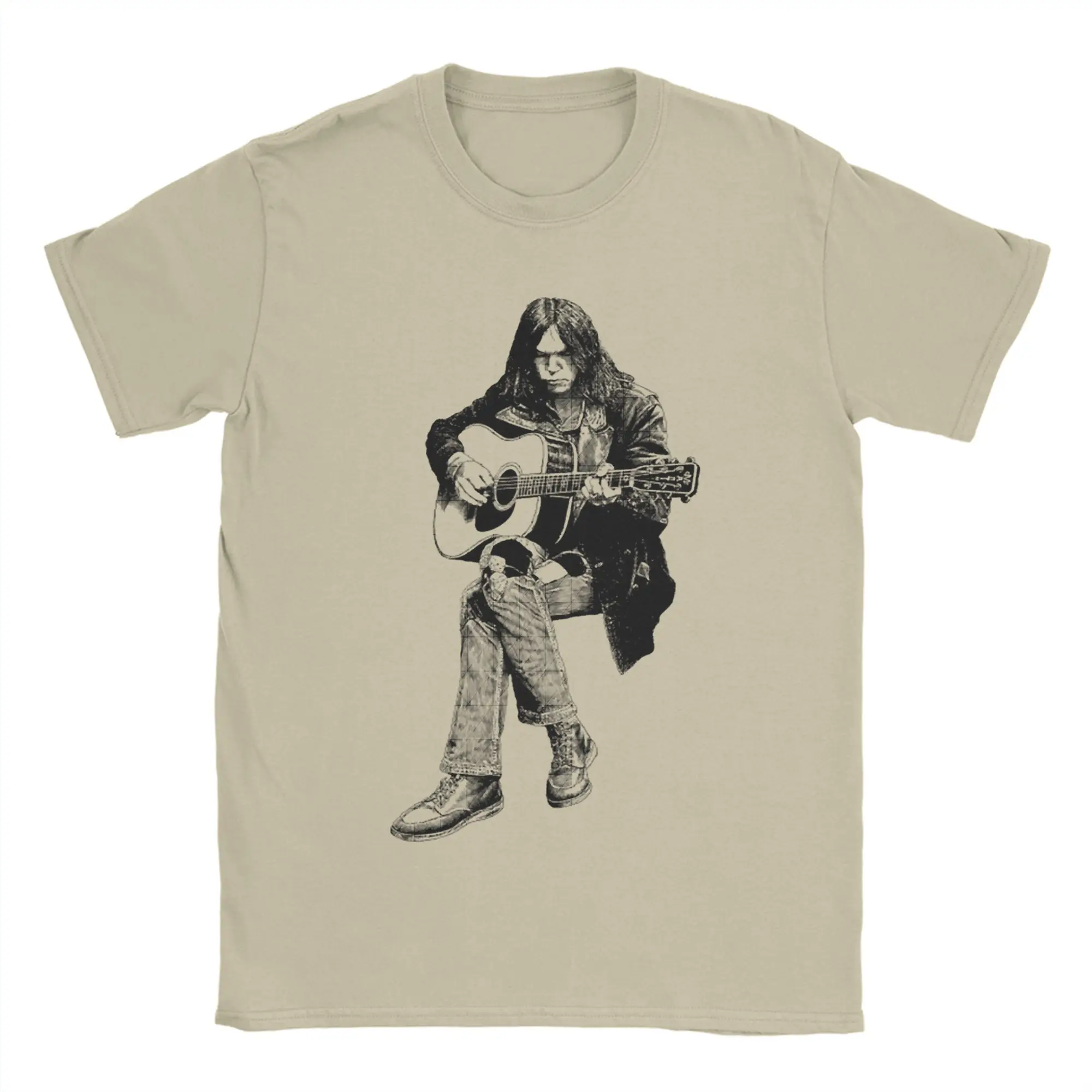 Neil Young T Shirts for Men 100% Cotton Casual T-Shirts Round Collar  Tee Shirt Short Sleeve Clothing Summer