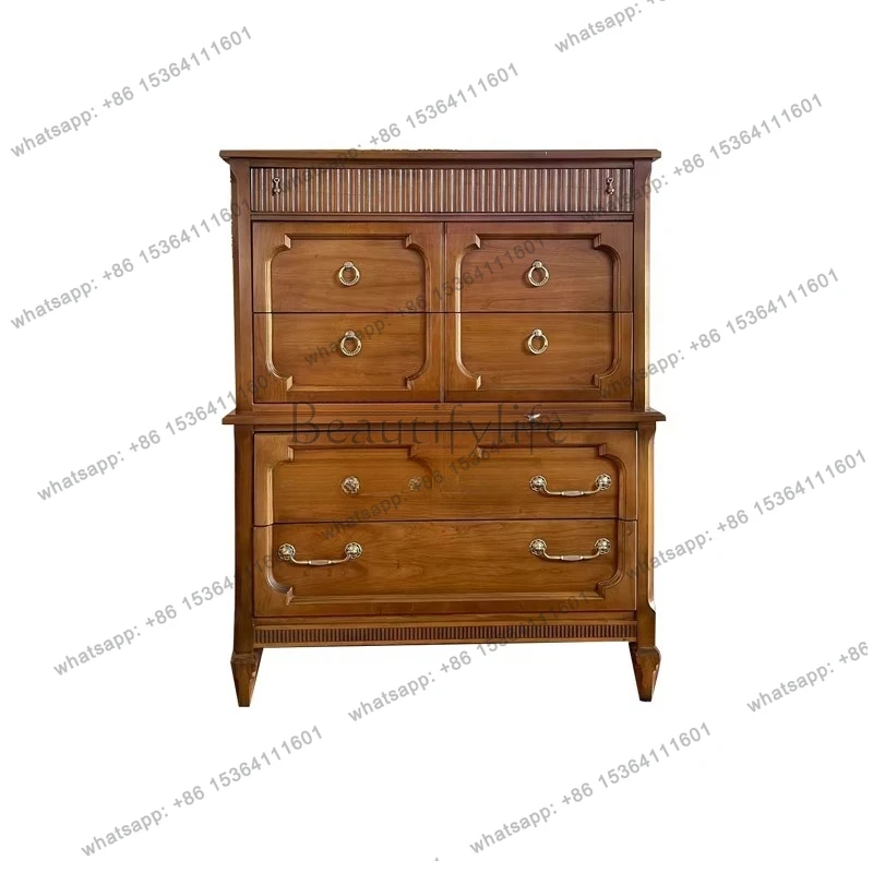 

French medieval chest cabinet solid wood bedroom against the wall storage drawer cabinet household