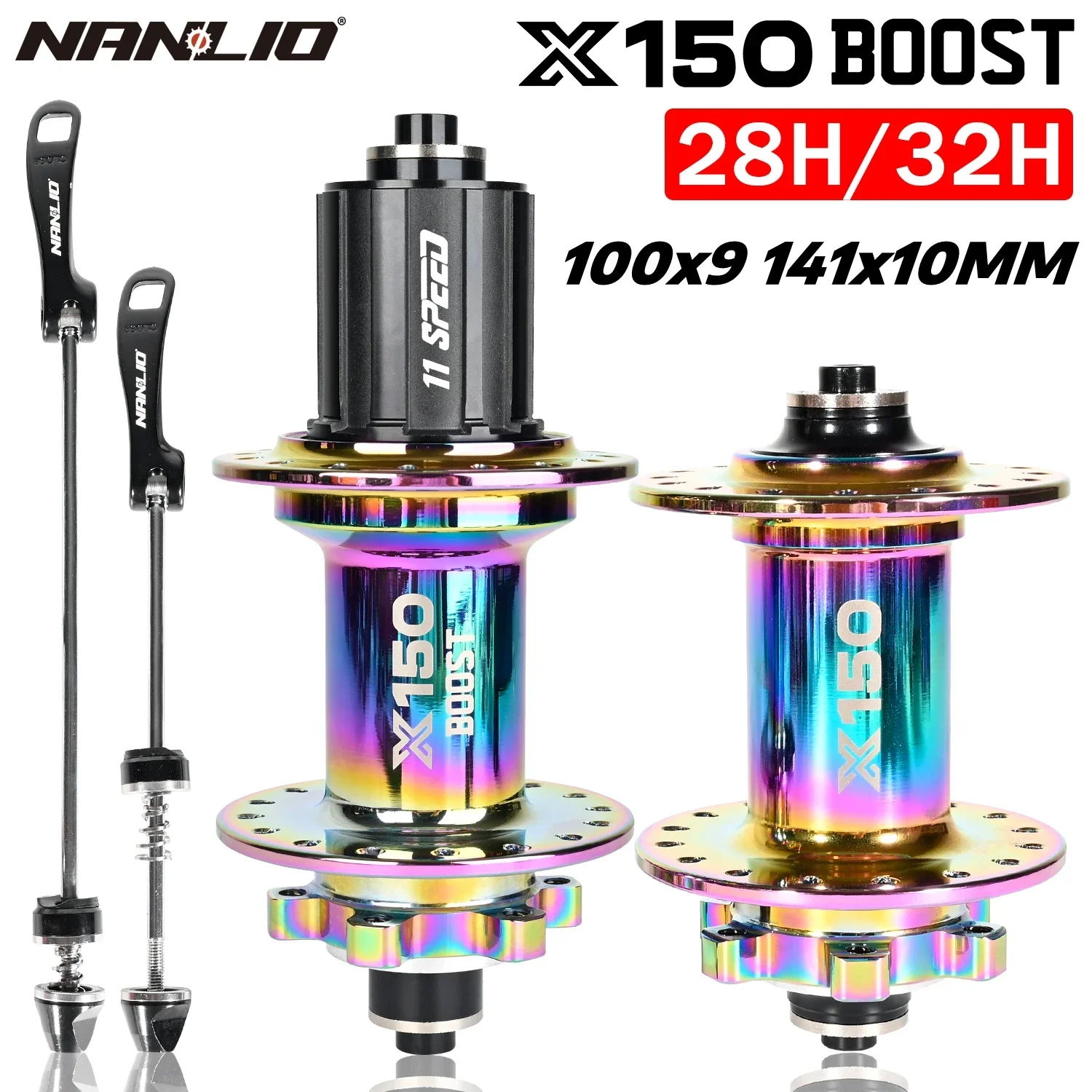 Bicycle Hubs Nanlio X150 BOOST QR 141*10MM Mountain Bike Hub 6 Pawls 150T 28/32Hole 141x5MM HG MS XD 8 9 10 11 12Speed