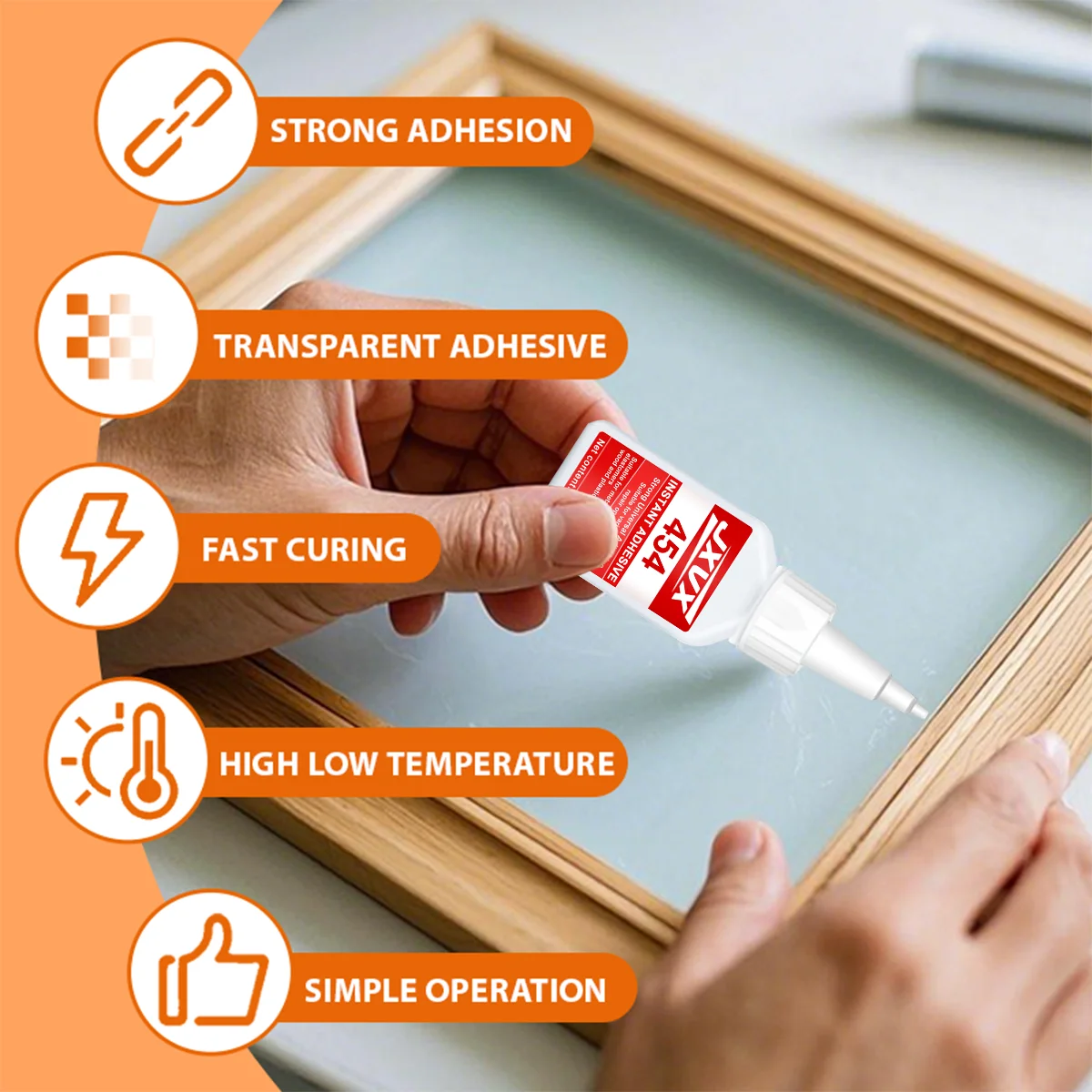 JXVX 498 Professional extra strong Super Glue Cyanoacrylate Quick Dry Instant Strong Bond Adhesive For Industrial Repair Materials Hardware Metal Cars Wood Craft Hobby Seconds Bond 20g.