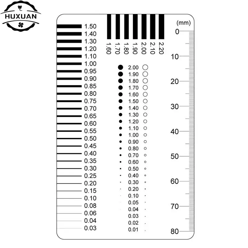 Measuring Pass Badge Gauge Stain Card Point Gauge Wire Gauge Transparent Film Ruler Stain Crack Contrast Ruler