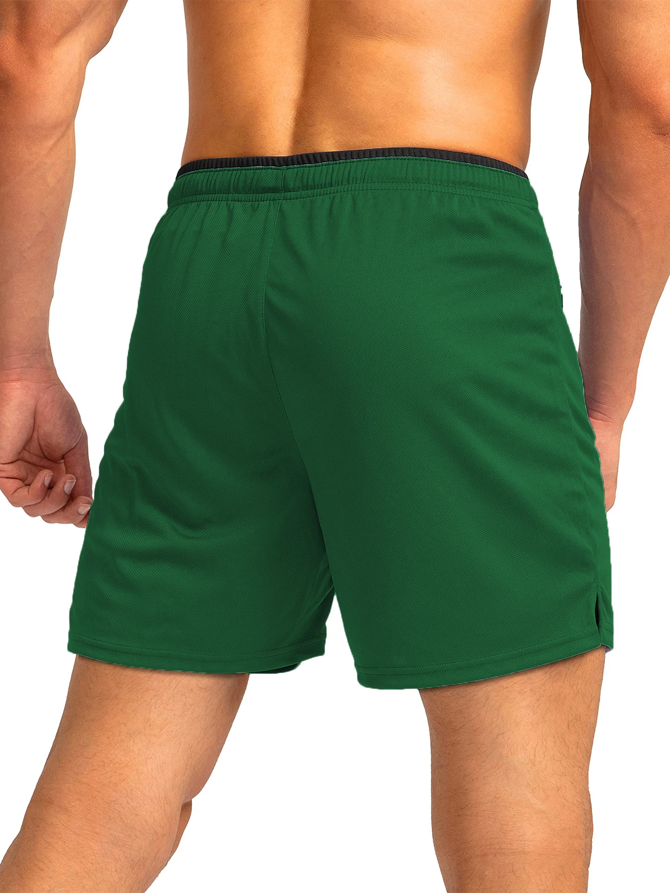 Herren-Laufshorts mit Reißverschlusstaschen, schnelltrocknend, geeignet für Fitness-Workouts, 5-Zoll-Herrenshorts – Detail 20