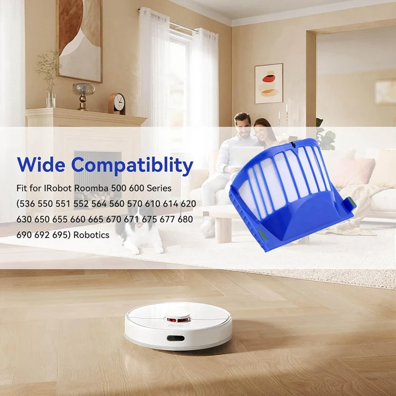 A86I-Hepa 필터 Irobot Roomba 500, 600 시리즈 536 550 551 552 564 560 570 610 614 620 630 650 655 660 665 670 671 675