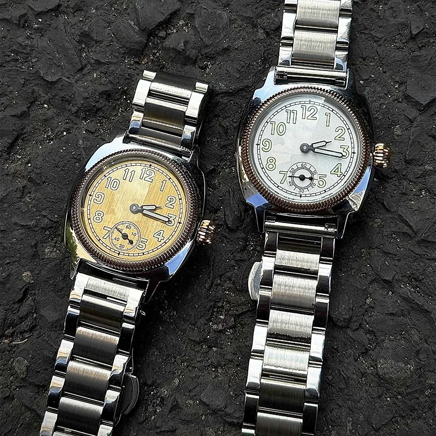 Montre à quartz vintage unisexe, finition bicolore or, avec bracelet extensible, lunette moletée, chiffres arabes, pour hommes et femmes