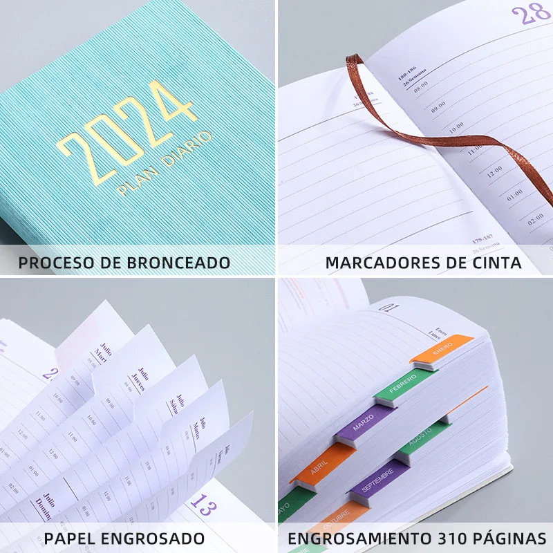 2024 A5 A7  Agenda Planner Notebook Diary Weekly Planner  Habit Schedules Journal Notebooks For School Stationery Office Spanish