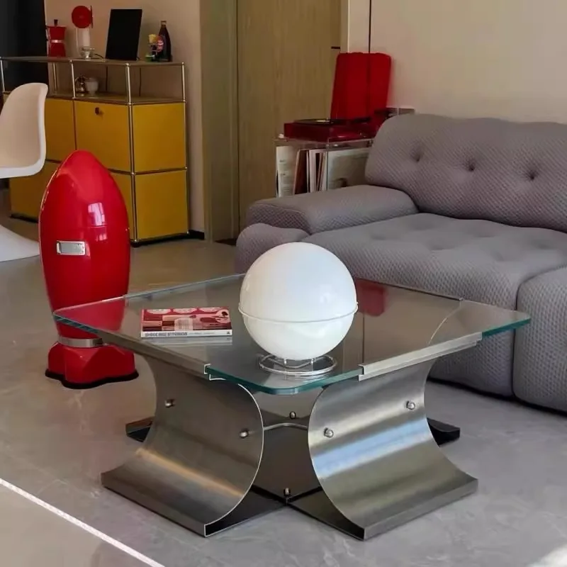 Mesa de té de cristal