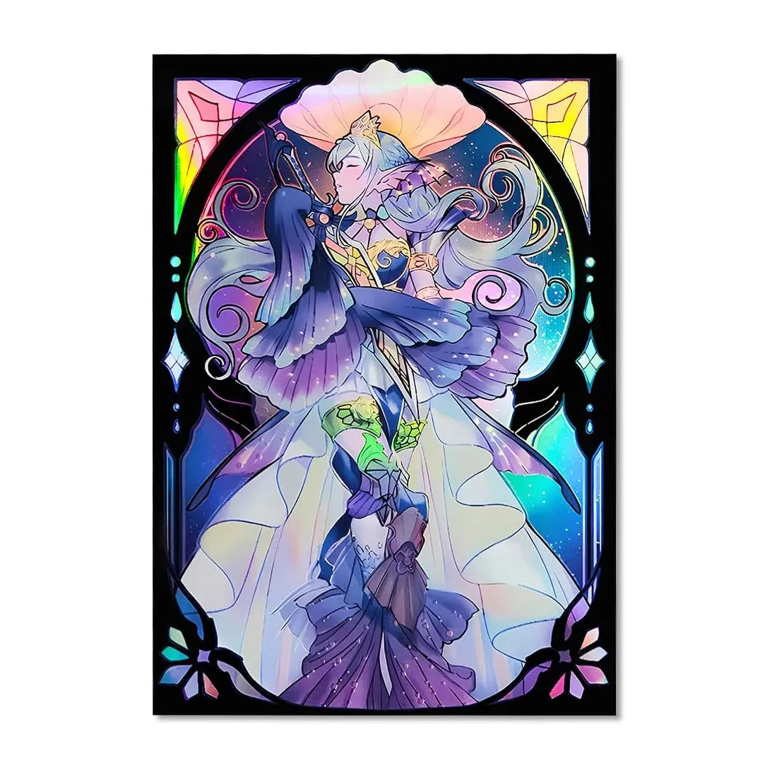 

50 PCS Foil Anime Card Sleeves 63mm x 90mm Top Loading Card Protector for YGO Japanese Size Trading Card Sleeves