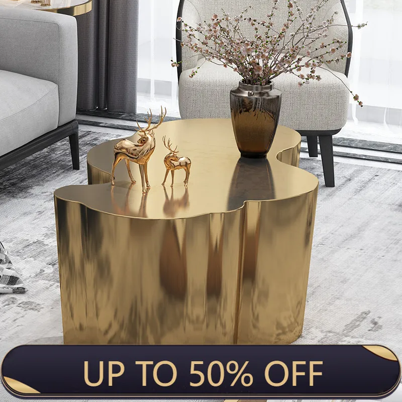 Organizer Industrial Coffee Table Metal Designer Aesthetic Unique Space Saving Side Table Clear Modern Meubles Salon Furniture