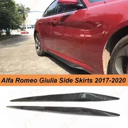 Alfa Real Carbon Fiber FRP Car Side Skirts Bodykit Bumper Cover Fit For Alfa Romeo Giulia Standard and Sport 2017 2018 2019 2020