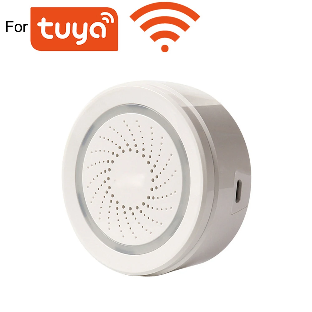 Smart WiFi Siren Alarm Use With Door Sensor For Tuya Smart Devices 100 DB Sounder With Sound And Light Alarm Home Appliances