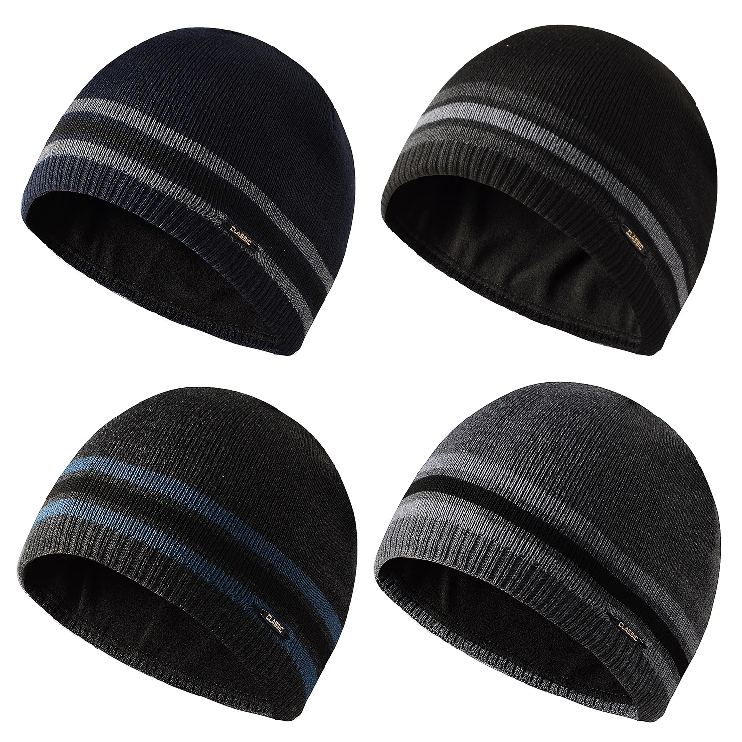 Warm Winter Hats Plus Fleece Knitted Hat For Men Thick Comfortable Skullies Beanies Outdoor Windproof Hedging Cap Ski Snow Caps