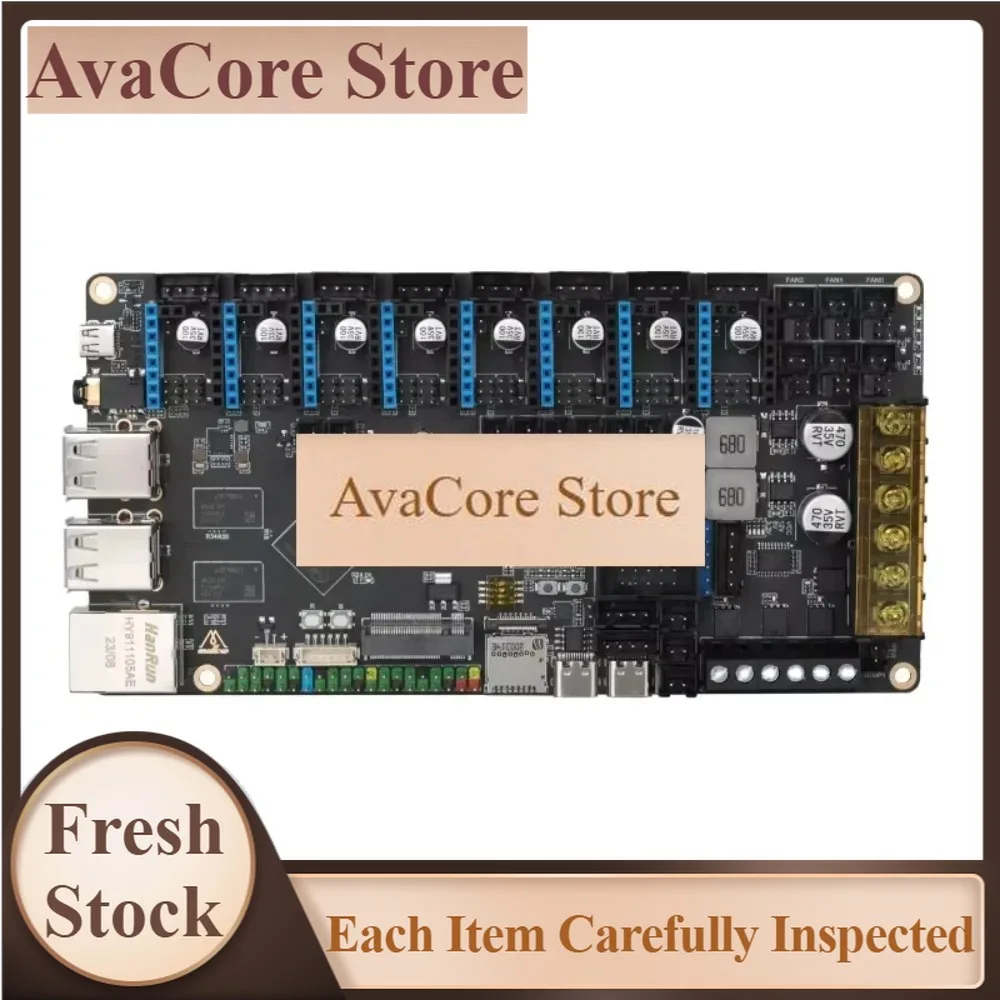AvaCoreMellow Fly-C8 8 Axis Motherboard 32bit With 40Pin GPIO Expandable EMMC Can For Klipper Voron2.4 Ender 5 VzBoT Blv 3D Prin