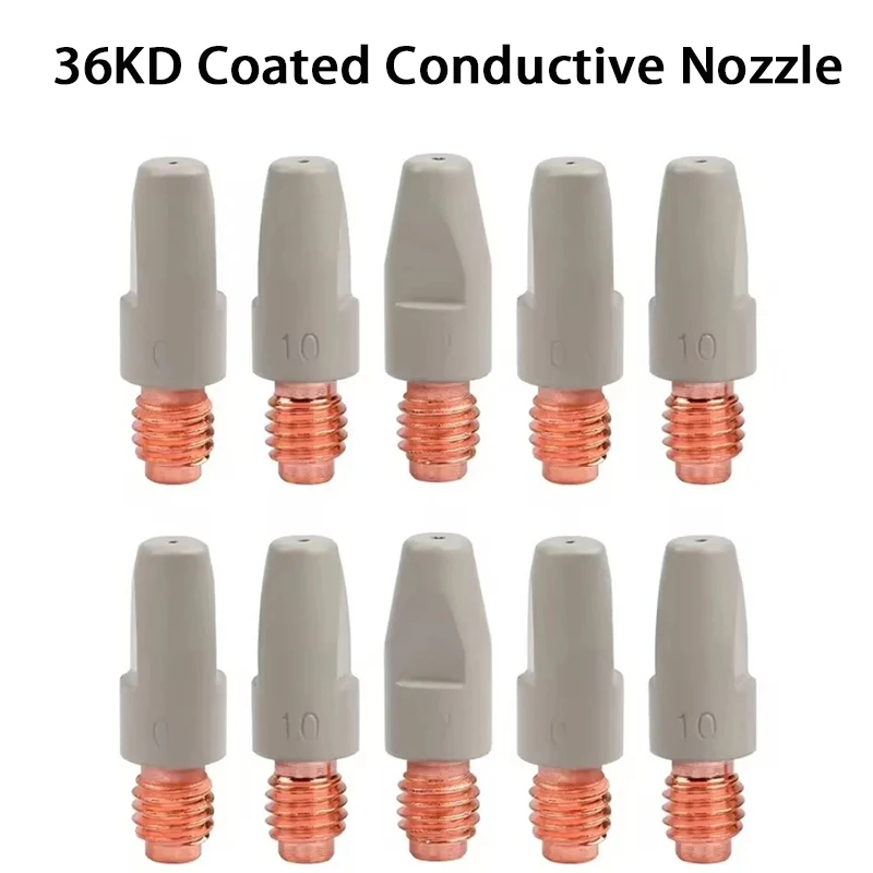 

2/5/10Pcs 36KD Welding Contact Tips New Coating Protect 30mm M8 Gas Nozzle Tip Non-stick 0.8/1.0/1.2mm Welding Tool