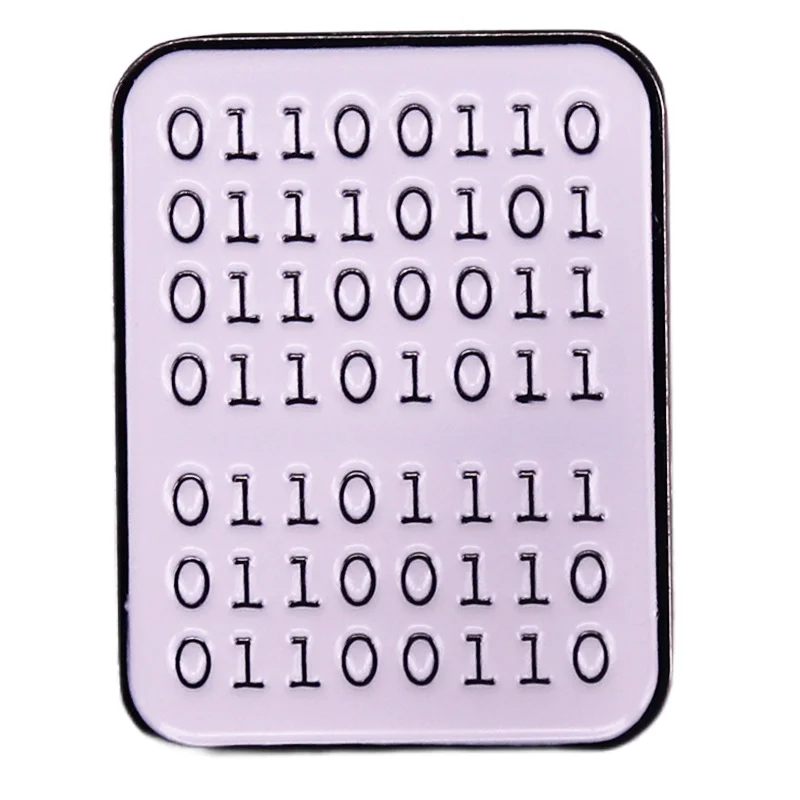 Binary Code Brooch Pins Badges Accessories