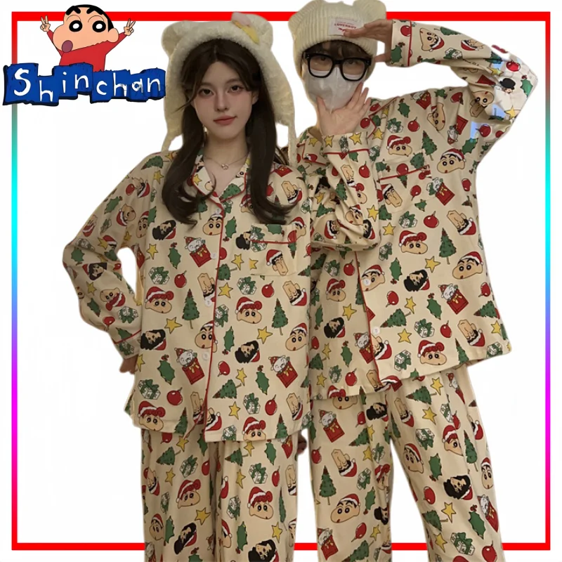 New Crayon Boy Shin C-Chan Homewear Cartoon Crayon Boy Shin C-Chan Pajamas Couple Style Casual Loose Anime Merchandise