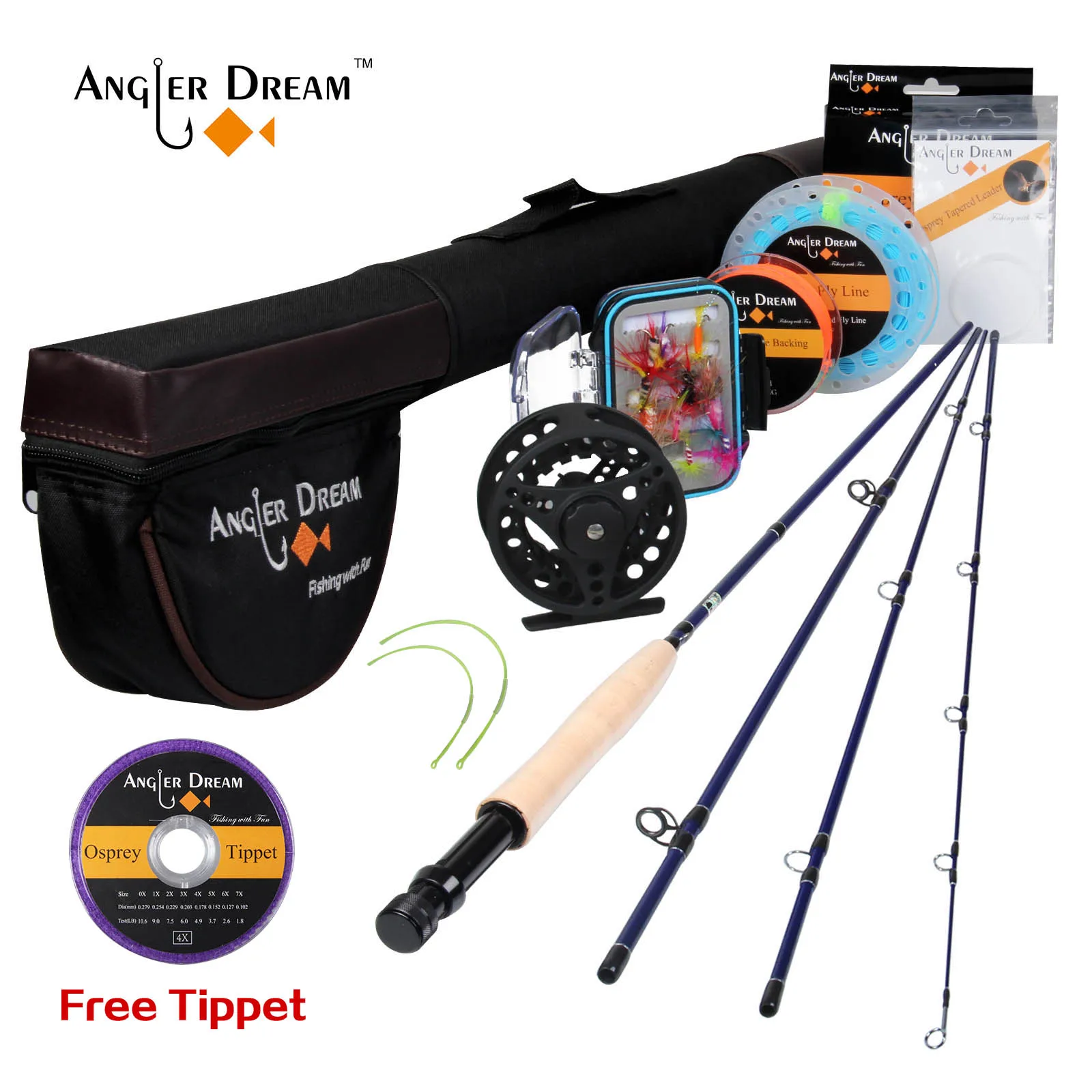 angler sonho pesca fly rod e reel combo grupo fly linha iscas kit completo com bolsa wt 01