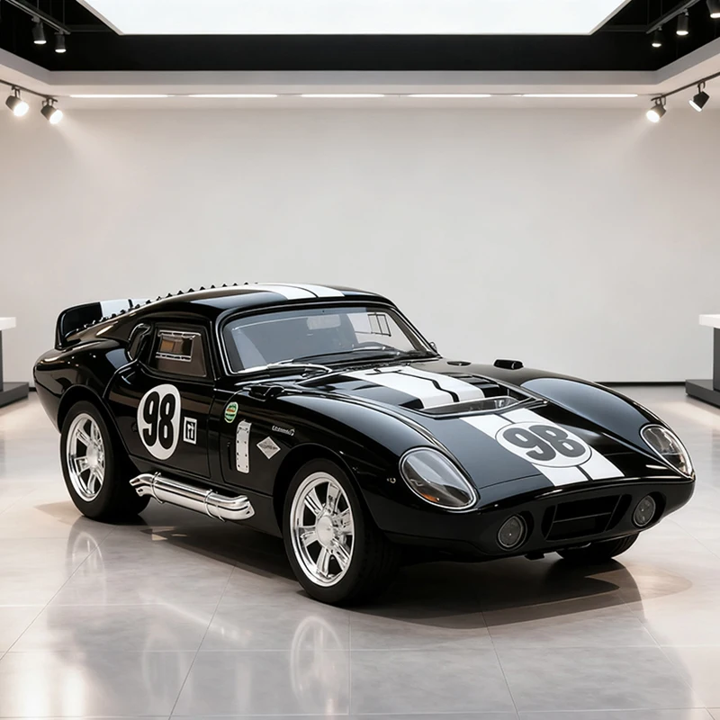 

1:32 Mustang Shelby Cobra Daytona Coupe, модель автомобиля из сплава, игрушечный автомобиль, литье под давлением металла, звуковой и световой автомобиль, игрушка для детей, автомобиль