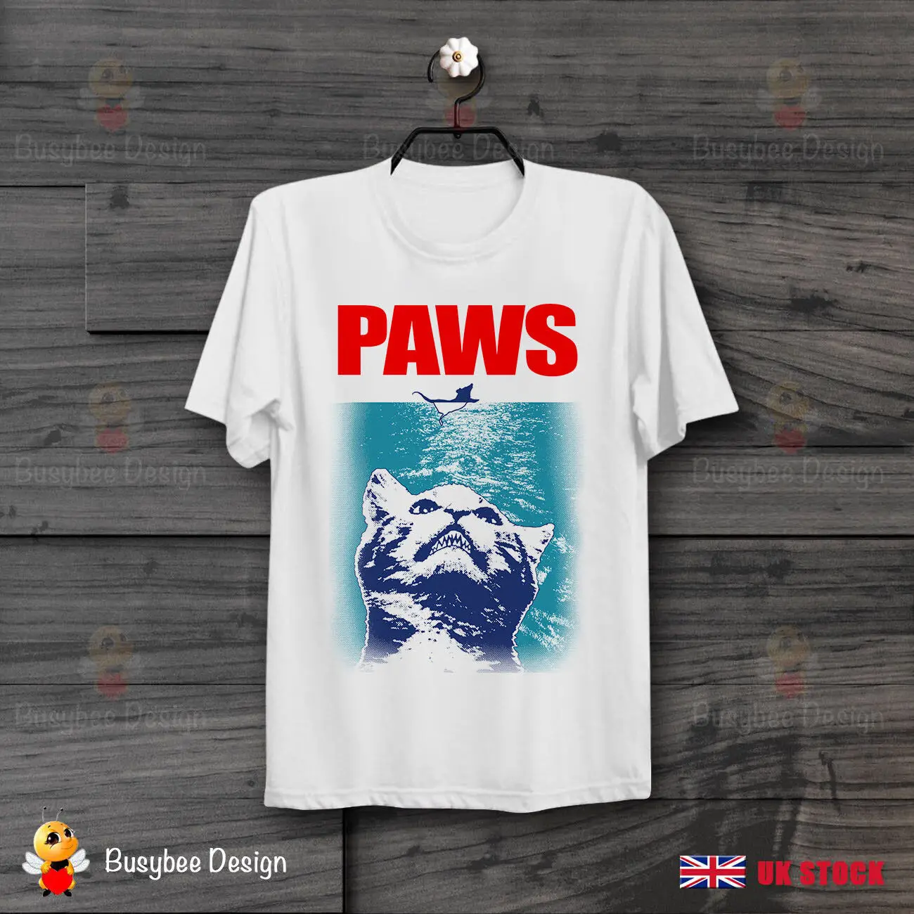 Paws Jaws Parody Cats Kittens Cool Unisex T Shirt B394