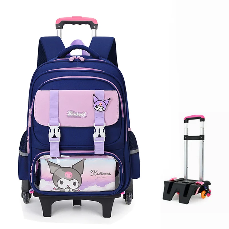 

Kuromi Girls Trolley School Bag New Student My Melody Water Proof Tie Rod Type Large Capacity Anime Figure Kawaii Cartoon