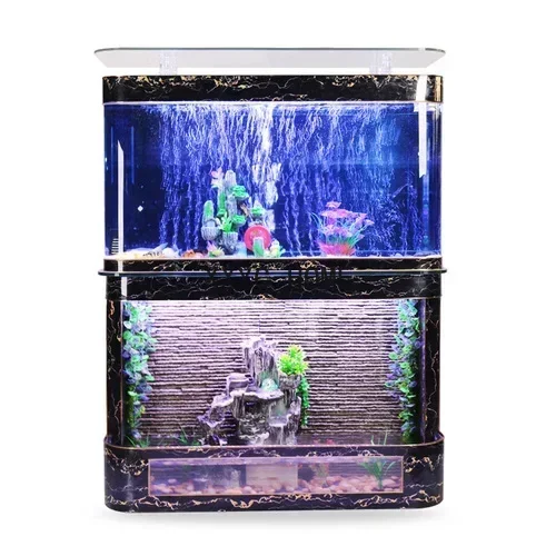 Large Aquarium Medium and Large Amphibious Cylinder Turtle Box Change Water Ecological Glass Landscaping