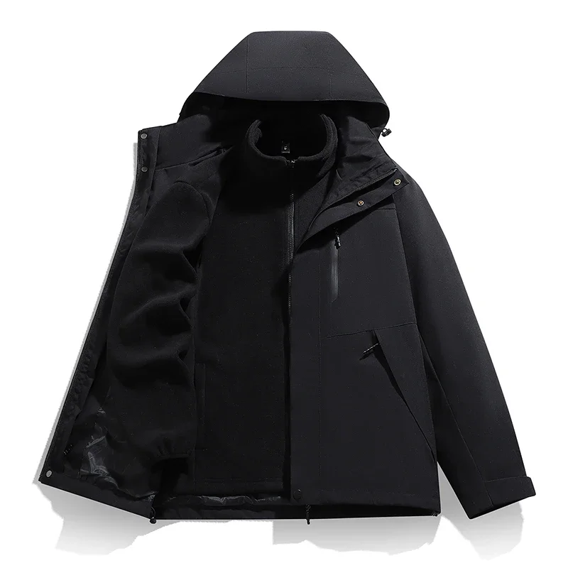 

Gorasion autumn winter outerwear outdoor thicken windproof waterproof high quality down jacket men women warm three in one coats