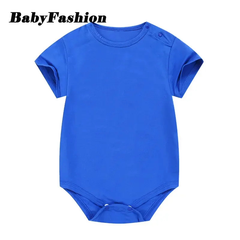 18-24M Multiple Colors Soft Cotton Rompers for Baby Boys Newborn Creeper Solid Color Short Sleeve Summer Romper Girls Clothes