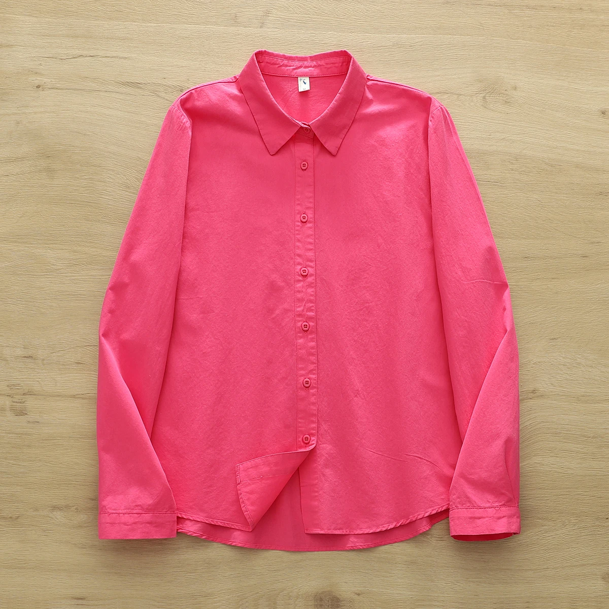 Simple solide décontracté femmes chemise 2025 nouvelles dames doux confort 100% coton à manches longues Blouse et hauts bureau dame chemise vêtements
