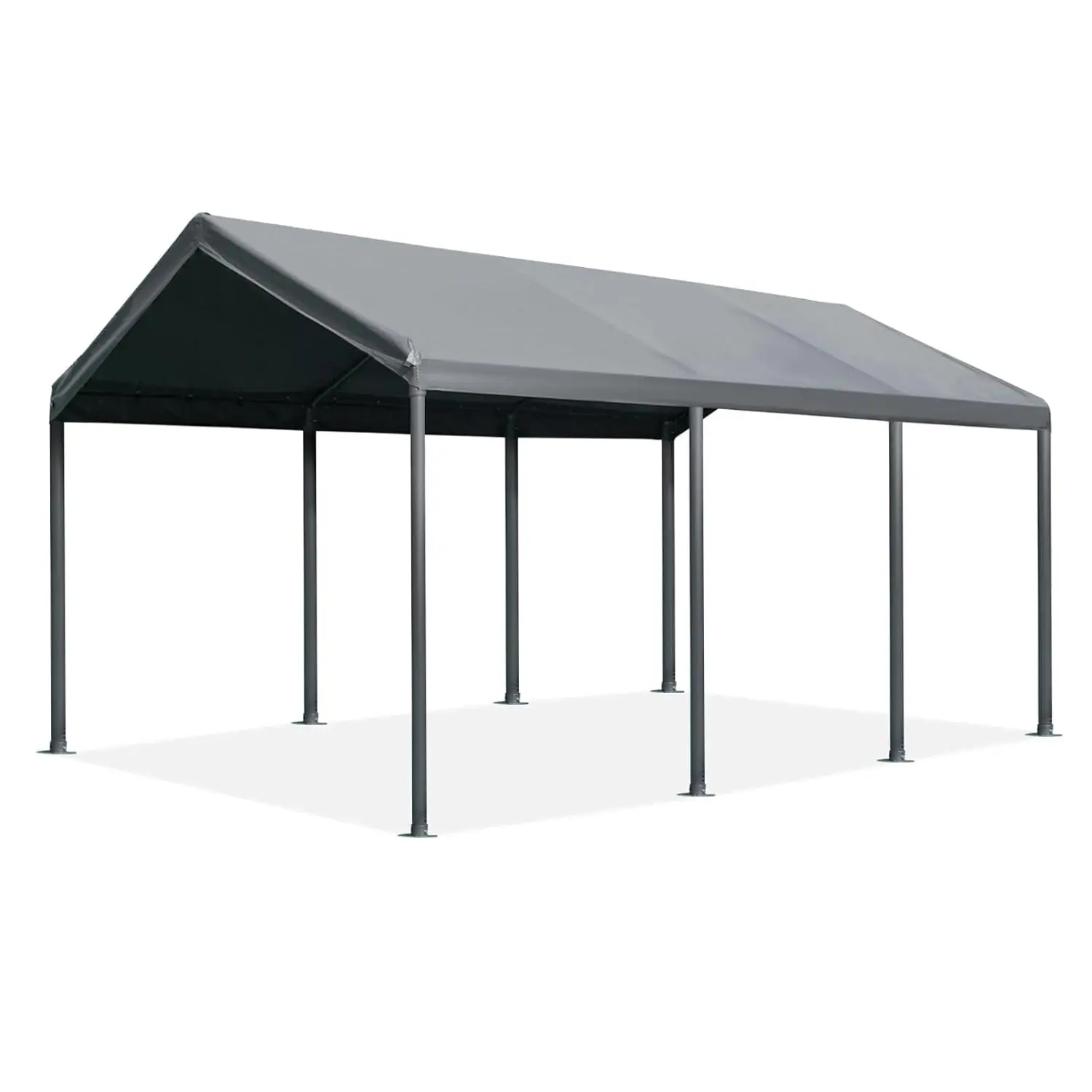 Heavy Duty 10x20ft Carport with Powder-Coated Steel Frame, 180g PE Tarp, 8 Legs for Car, Boat, Wedding, Garden, Customized