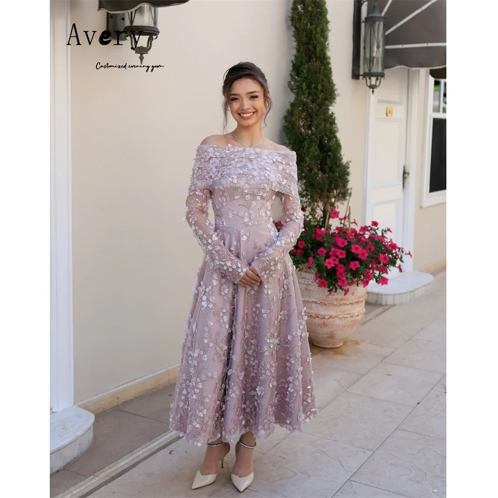 

Avery Customized A-line Embroidery Off-shoulder Long Sleeves Elegant Womens Dresses Gala Dress Prom Dresses 2025 Ball Gown Dress