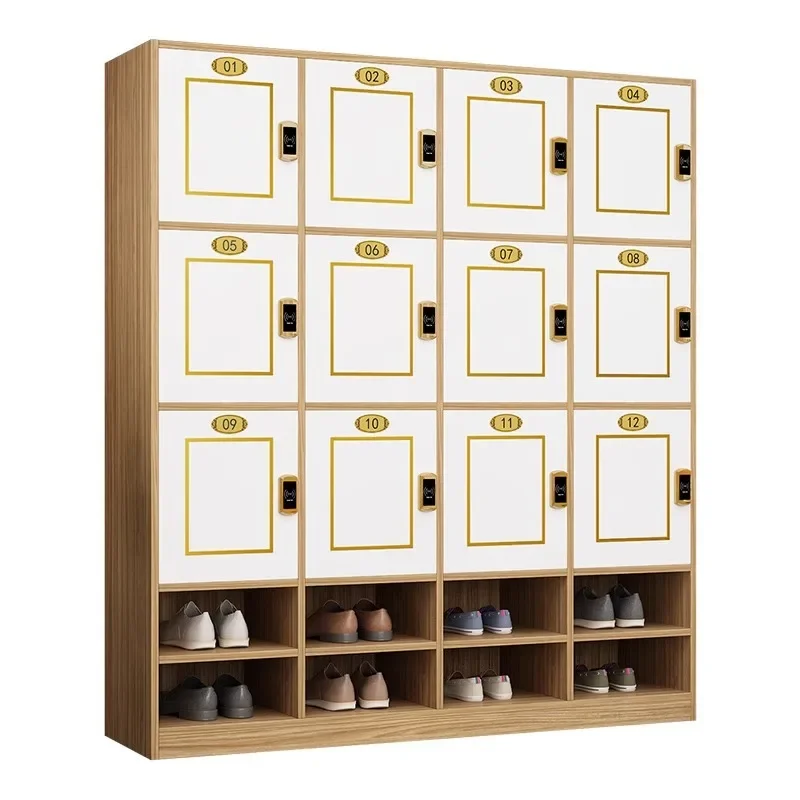 

shoe compartment changing cabinet wooden gym with electronic lock beauty salon barbershop storage layered washing bathroom