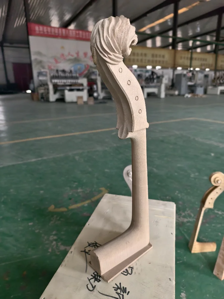 

Lion Head Cello Head, 3/4 Cello Head, Hand Carved, No Pattern
